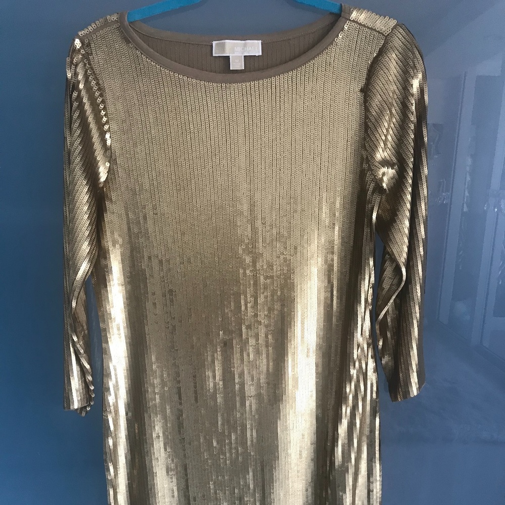 Michael Kors  New Sequin Gold Dress M